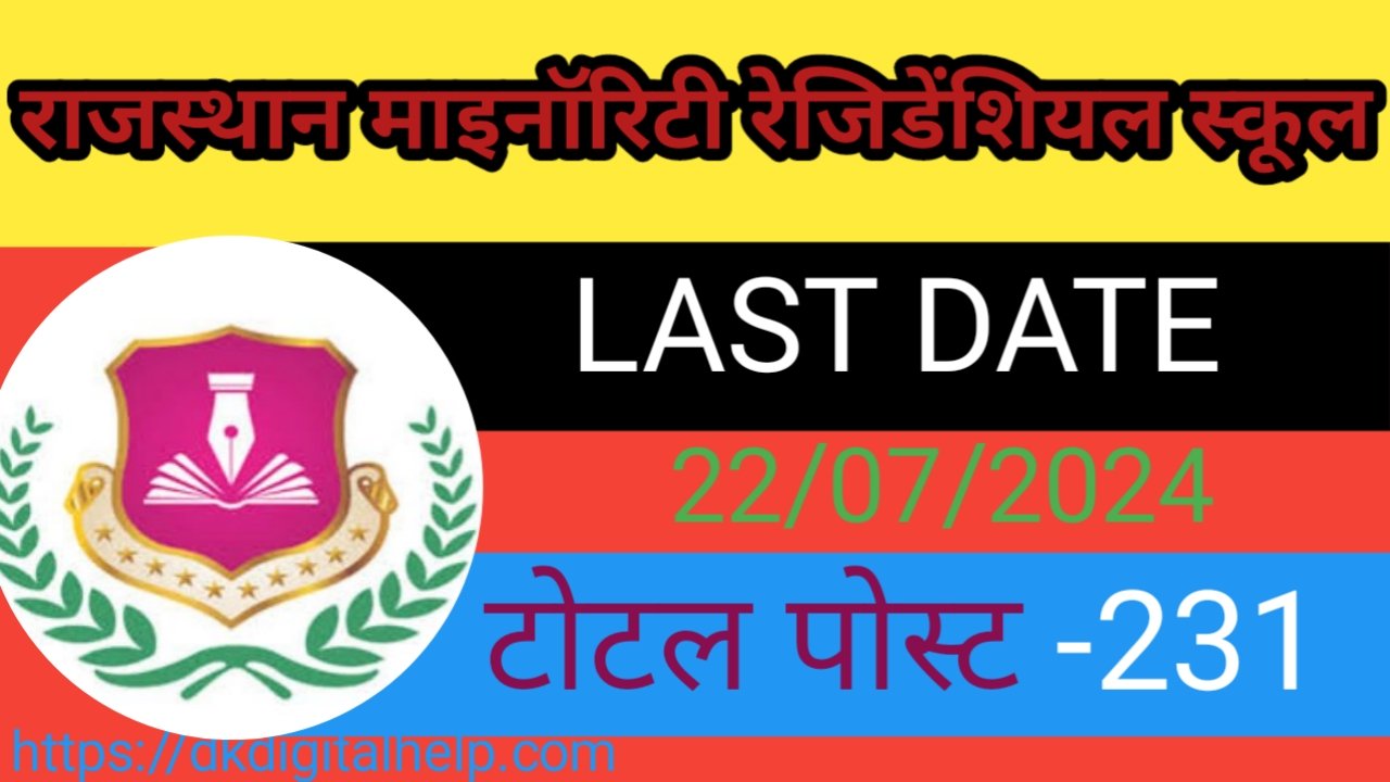 Rajasthan Minority Residential School Bharti 2024