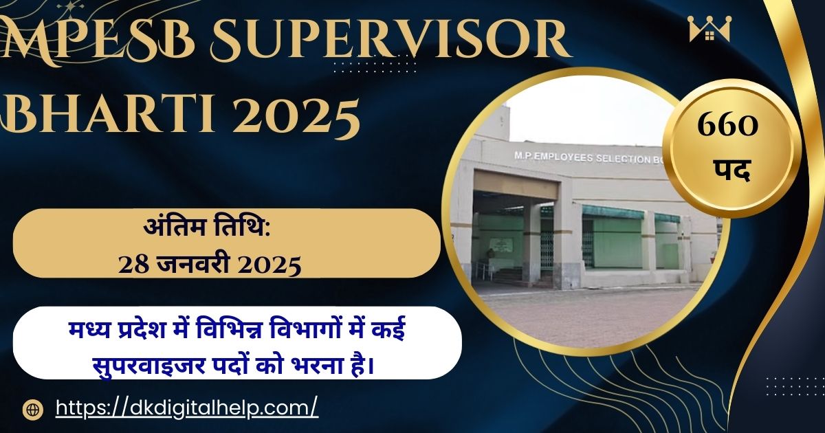 MPESB Supervisor Bharti 2025